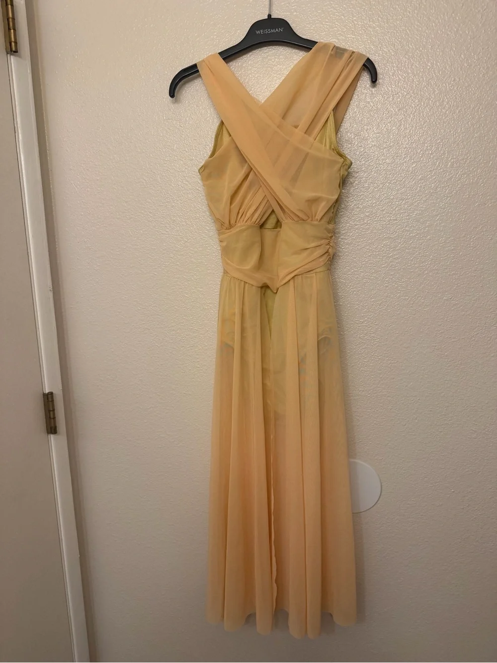 Weissman Dance Costume maxi mesh dress yellow People Help The People 13081 SA